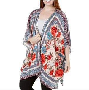 Angie Floral Open Front Kimono Size Small Boho Festival Cottagecore